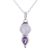 Amethyst and rainbow moonstone pendant necklace, 'Eternal Drop' - Amethyst and Rainbow Moonstone Pendant Necklace from India (image 2d) thumbail