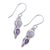 Amethyst and rainbow moonstone dangle earrings, 'Eternal Drops' - Amethyst and Rainbow Moonstone Dangle Earrings from India (image 2c) thumbail