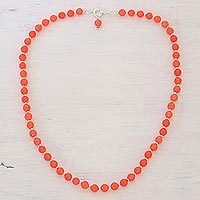 Quartz beaded necklace,