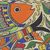 Madhubani painting, 'Fish Union' - Signed Floral Madhubani Painting of Fish from India (image 2b) thumbail