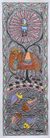 Madhubani painting, 'Living in Harmony III' - Signed Madhubani Painting with Animals from India thumbail