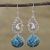 Sterling silver dangle earrings, 'Blue Peacock Majesty' - Sterling Silver Peacock Dangle Earrings from India thumbail
