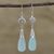 Chalcedony dangle earrings, 'Floral Fruit' - Chalcedony and Silver Floral Dangle Earrings from India thumbail