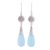 Chalcedony dangle earrings, 'Floral Fruit' - Chalcedony and Silver Floral Dangle Earrings from India (image 2a) thumbail
