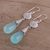 Chalcedony dangle earrings, 'Floral Fruit' - Chalcedony and Silver Floral Dangle Earrings from India (image 2b) thumbail
