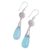 Chalcedony dangle earrings, 'Floral Fruit' - Chalcedony and Silver Floral Dangle Earrings from India (image 2e) thumbail