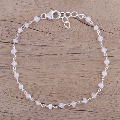 Rainbow moonstone link bracelet, Beautiful Saga