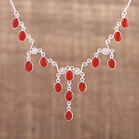 Carnelian pendant necklace,