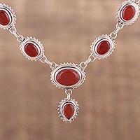 Carnelian pendant necklace,