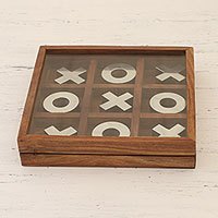 Wood and aluminum tic-tac-toe game,