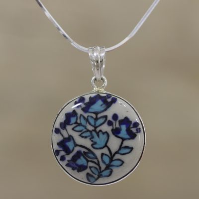 Ceramic pendant necklace, Blossom Dance