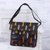 Batik leather sling, 'Beautiful Trend' - Handcrafted Adjustable Batik Leather Sling from India thumbail