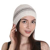 Angora wool blend cap,