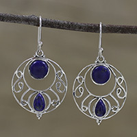 Lapis lazuli dangle earrings,