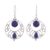 Lapis lazuli dangle earrings, 'Blue Majesty' - Round Lapis Lazuli and Silver Dangle Earrings from India (image 2a) thumbail