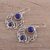 Lapis lazuli dangle earrings, 'Blue Majesty' - Round Lapis Lazuli and Silver Dangle Earrings from India (image 2b) thumbail