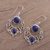 Lapis lazuli dangle earrings, 'Blue Majesty' - Round Lapis Lazuli and Silver Dangle Earrings from India (image 2c) thumbail