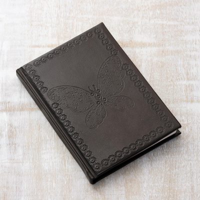 Leather journal, Black Butterfly