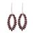 Garnet dangle earrings, 'Red Fronds' - Marquise Garnet Earrings from India (image 2a) thumbail
