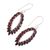 Garnet dangle earrings, 'Red Fronds' - Marquise Garnet Earrings from India (image 2c) thumbail