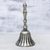 Nickel plated brass bell, 'Harmonious Song' - Nickel Plated Brass Bell with Striped Motifs from India thumbail
