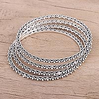 Sterling silver bangle bracelets,