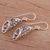 Sterling silver dangle earrings, 'Floral Straws' - Floral Openwork Sterling Silver Earrings from India (image 2c) thumbail