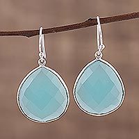 Chalcedony dangle earrings,