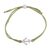 Sterling silver pendant bracelet, 'Anchor of Hope in Pistachio' - Sterling Silver Anchor Bracelet with Green Cotton Cords (image 2a) thumbail