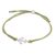 Sterling silver pendant bracelet, 'Anchor of Hope in Pistachio' - Sterling Silver Anchor Bracelet with Green Cotton Cords (image 2c) thumbail