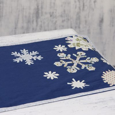 Cotton table runner, Snowfall