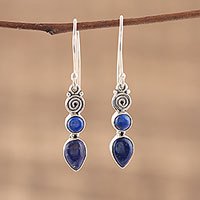 Lapis lazuli dangle earrings,