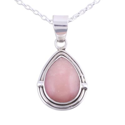 Opal pendant necklace, Pink Nectar