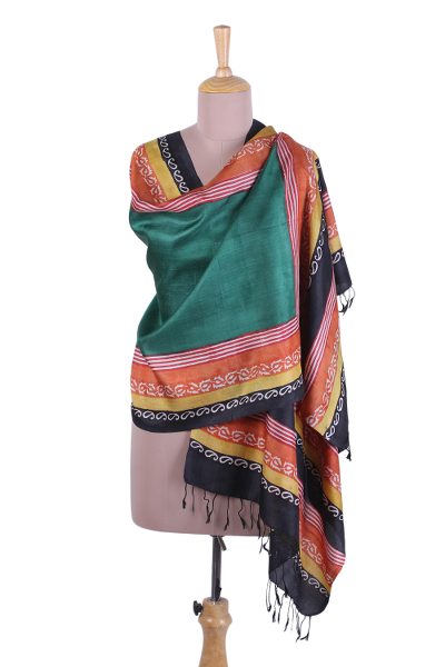 Silk shawl, Green Magnificence