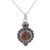 Tiger's eye pendant necklace, 'Sun-Kissed Circles' - Circular Tiger's Eye Pendant Necklace from India thumbail