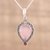 Chalcedony and garnet pendant necklace, 'The Jewel of the Palace' - Chalcedony and Garnet Sterling Silver Pendant Necklace thumbail