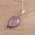 Chalcedony and garnet pendant necklace, 'The Jewel of the Palace' - Chalcedony and Garnet Sterling Silver Pendant Necklace (image 2b) thumbail