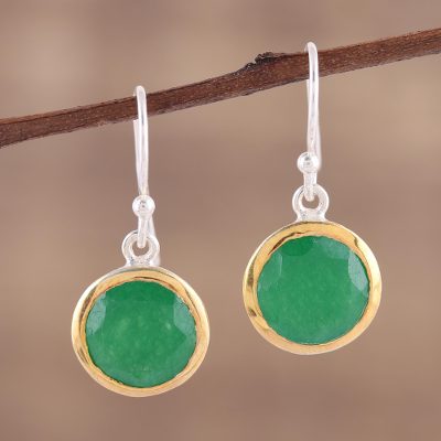 Gold accented onyx dangle earrings, Bright Glade