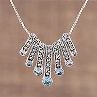 Blue topaz pendant necklace,
