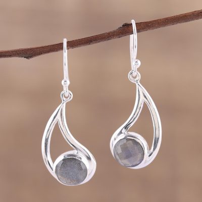 Labradorite dangle earrings, Nebulous Charm