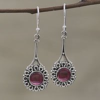 Garnet dangle earrings,