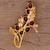 Gold plated garnet brooch pin, 'Gorgeous Scarlet' - Handcrafted Gold Plated Silver and Garnet Floral Brooch Pin (image 2c) thumbail