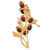 Gold plated garnet brooch pin, 'Gorgeous Scarlet' - Handcrafted Gold Plated Silver and Garnet Floral Brooch Pin (image 2e) thumbail