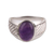 Amethyst domed ring, 'Suave' - Handmade Amethyst and Sterling Silver Domed Ring thumbail
