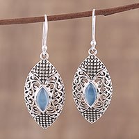 Chalcedony dangle earrings,
