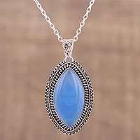 Chalcedony pendant necklace,