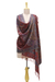 Jacquard shawl, 'Paisley Grandeur' - Viscose Blend Floral and Paisley Shawl from India thumbail
