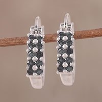 Sapphire hoop earrings,