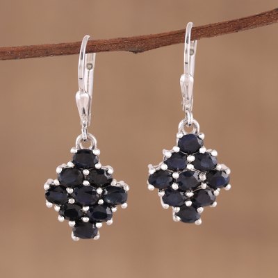 Sapphire dangle earrings, Twilight Elegance