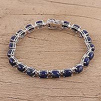 Lapis lazuli link bracelet,